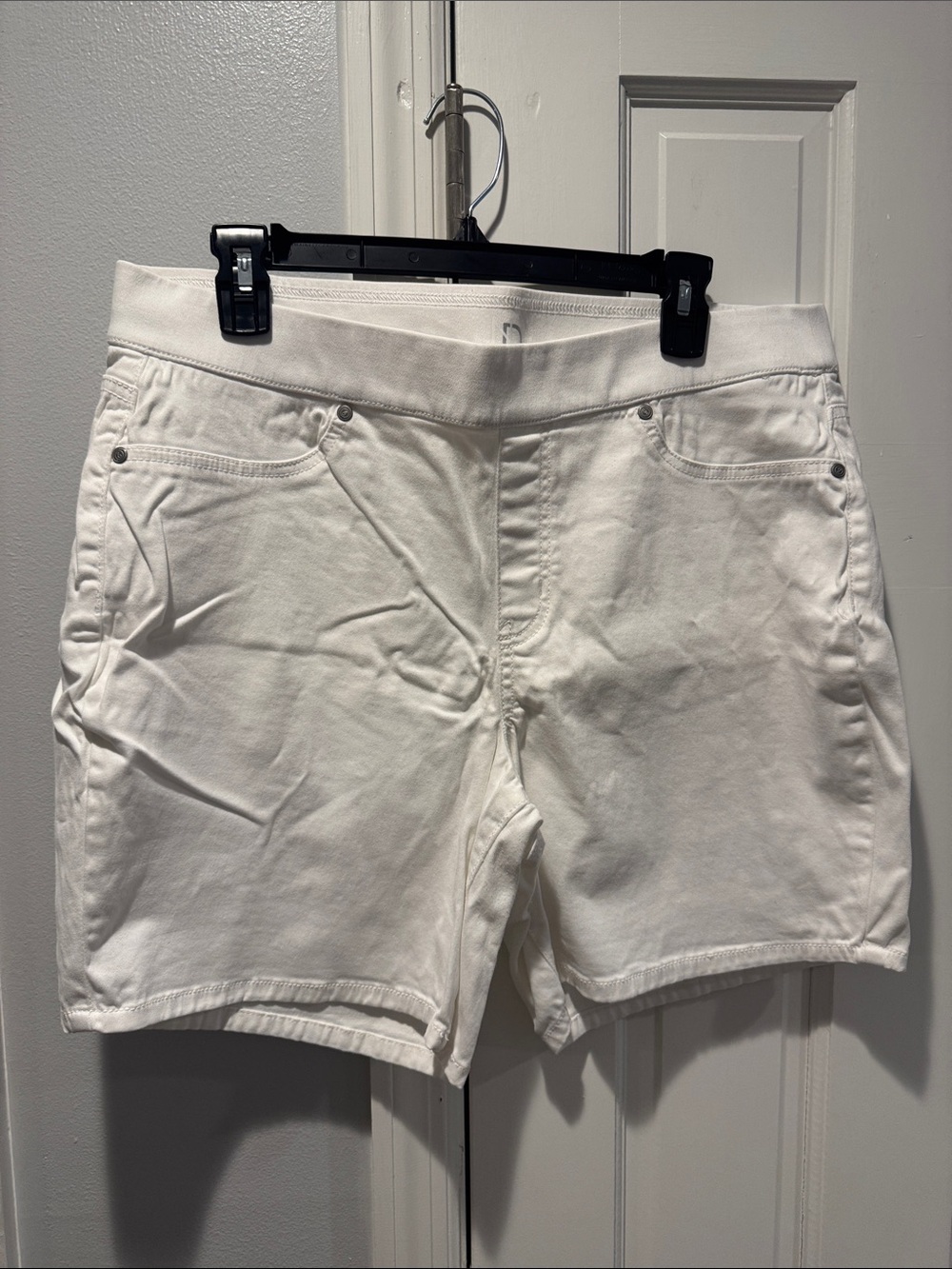 new directions White Denim-Look Jean Shorts